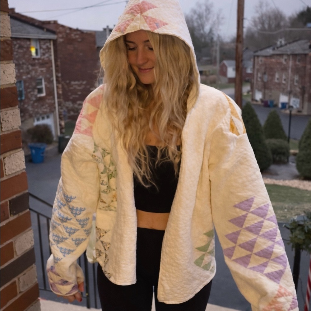 Colorful Patchwork Hooded Jacket - image 2